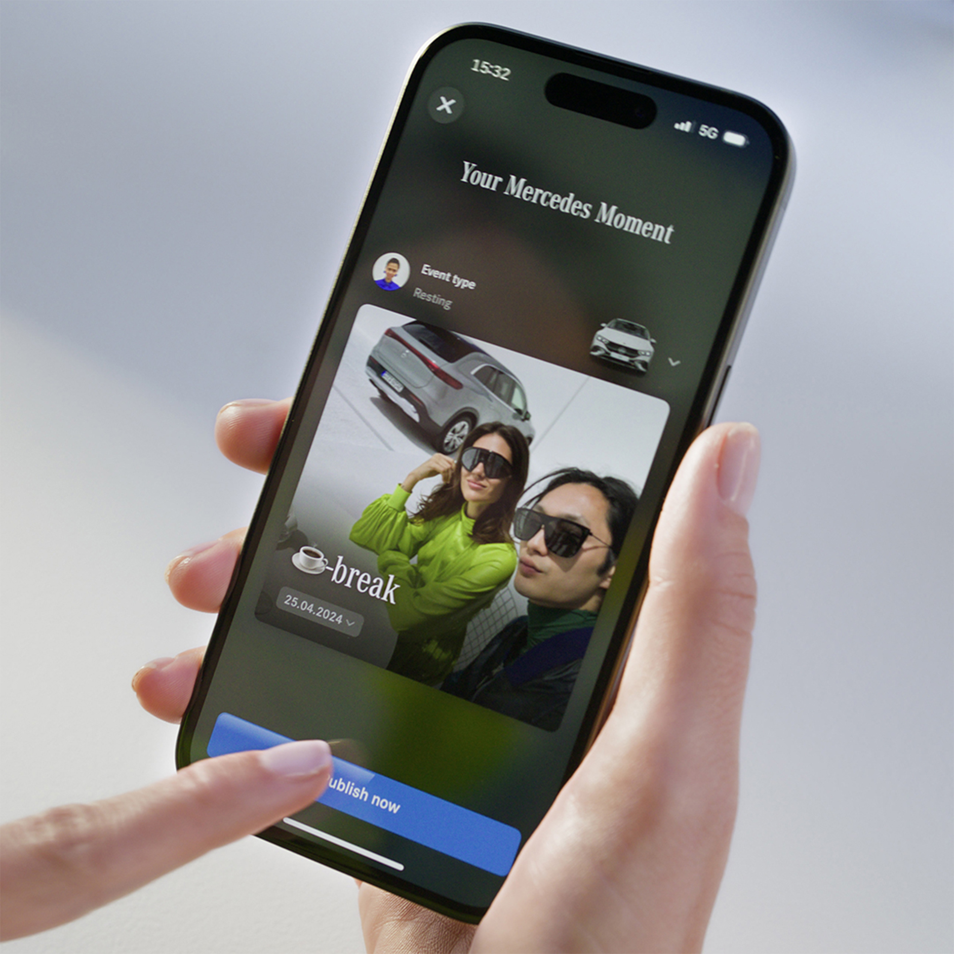 Aplicação Mercedes-Benz Stories | Aplicações | Mercedes-Benz O ecrã da aplicação Mercedes-Benz Stories.