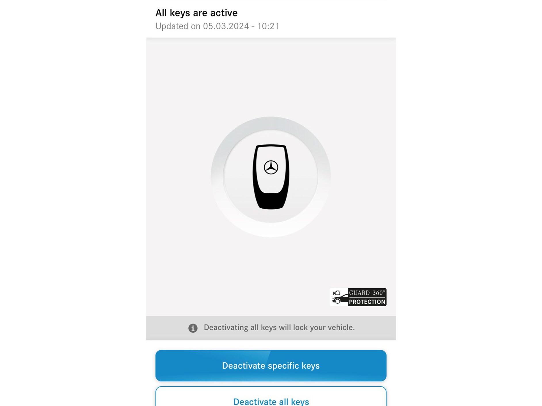 Num smartphone é apresentado o menu do Extra Digital Desativação da chave.