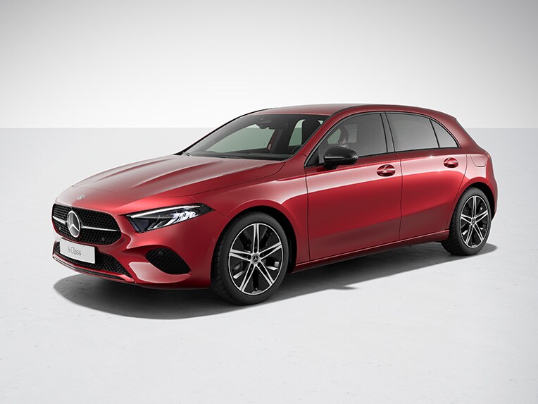 O exterior do Classe A Limousine compacta da Mercedes-Benz com o Pack Night.