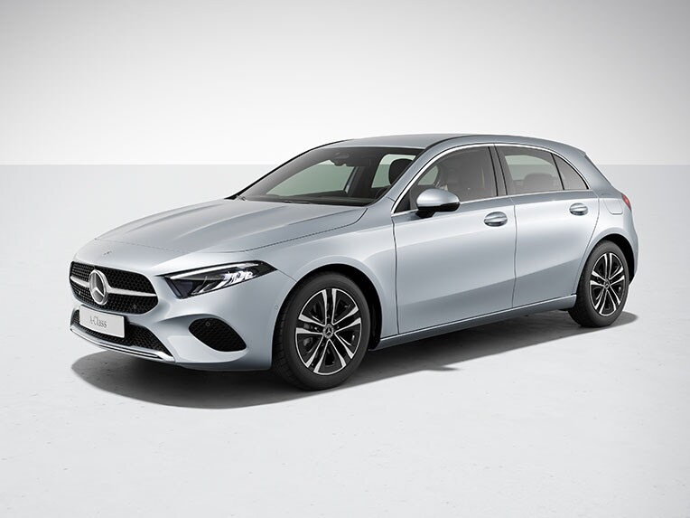 O exterior do Classe A Limousine compacta da Mercedes-Benz com a linha de equipamento Progressive.