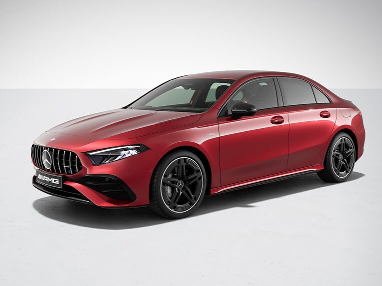 O exterior do Classe A Limousine da Mercedes-Benz com Pack Night.
