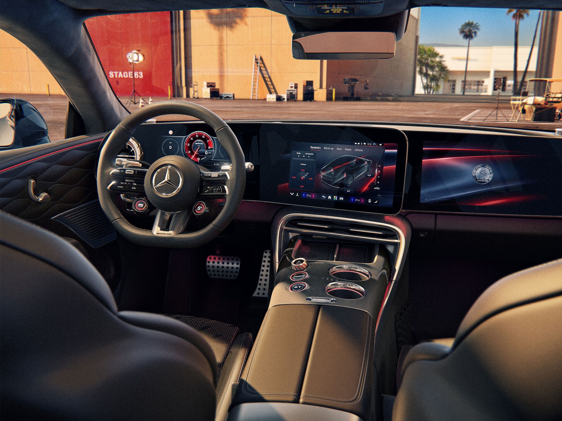 O cockpit orientado para o condutor do novo Mercedes-AMG GT 53 Coupé.