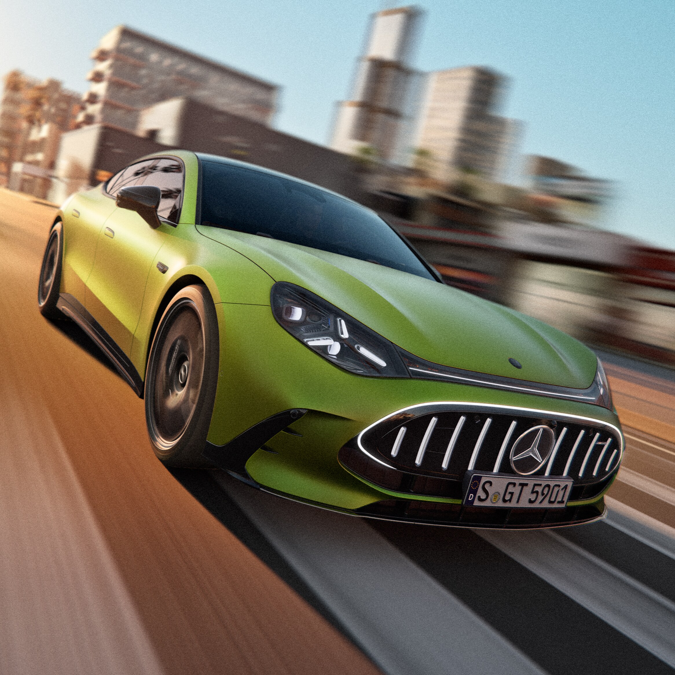 O exterior do novíssimo GT Coupé de 4 portas da Mercedes-AMG.
