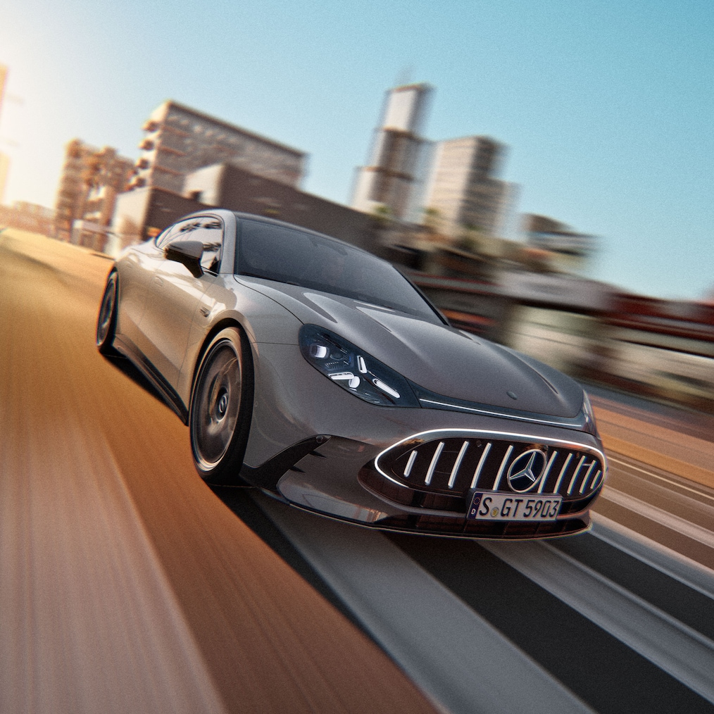 O exterior do Mercedes-AMG GT Coupé 4 portas.