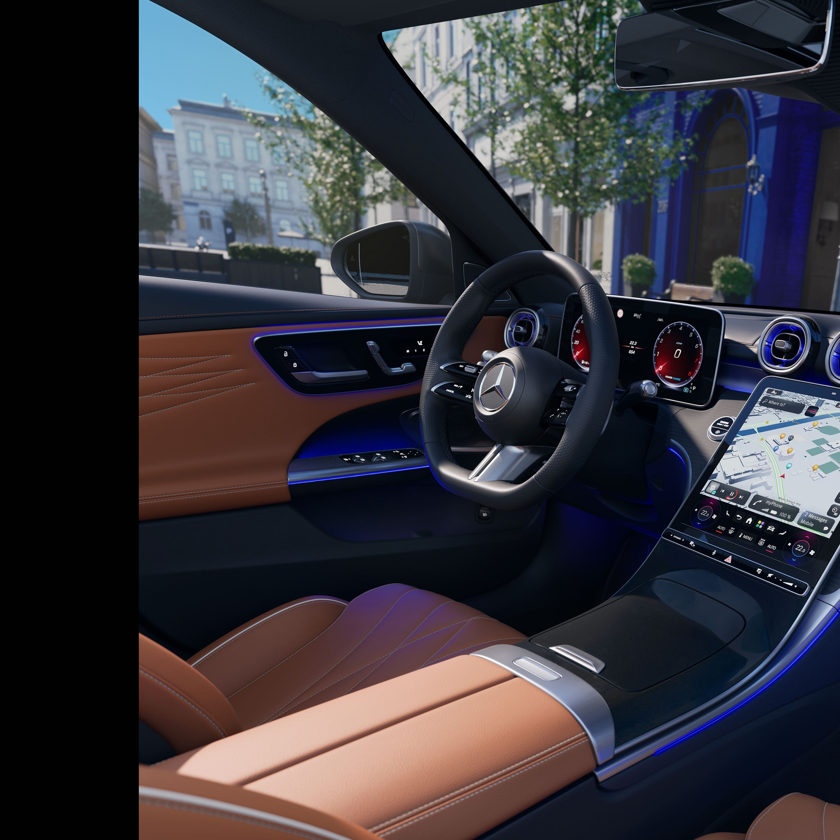 O interior do novo Classe C Limousine da Mercedes-Benz.