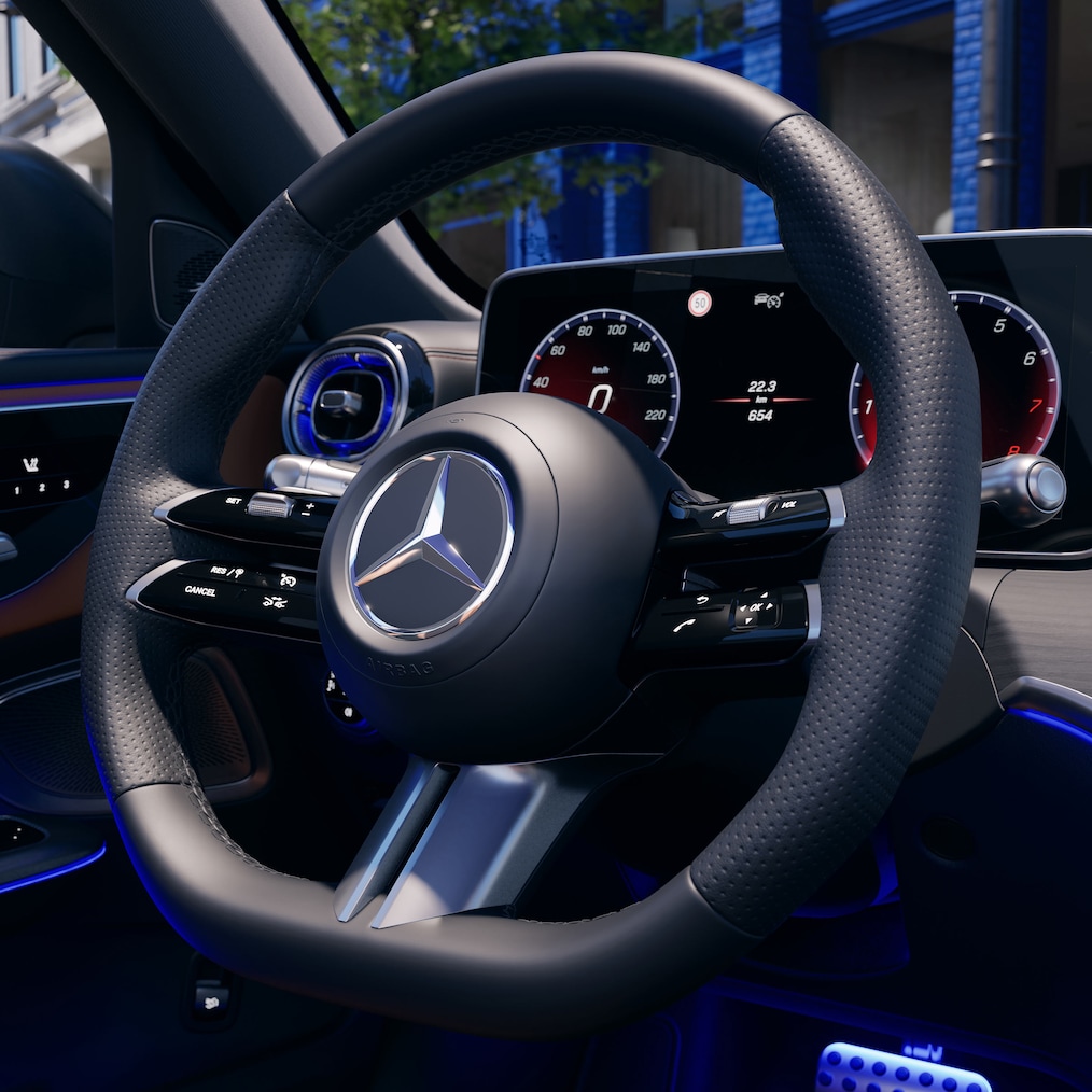 O novo volante no novo Classe C Limousine da Mercedes-Benz.