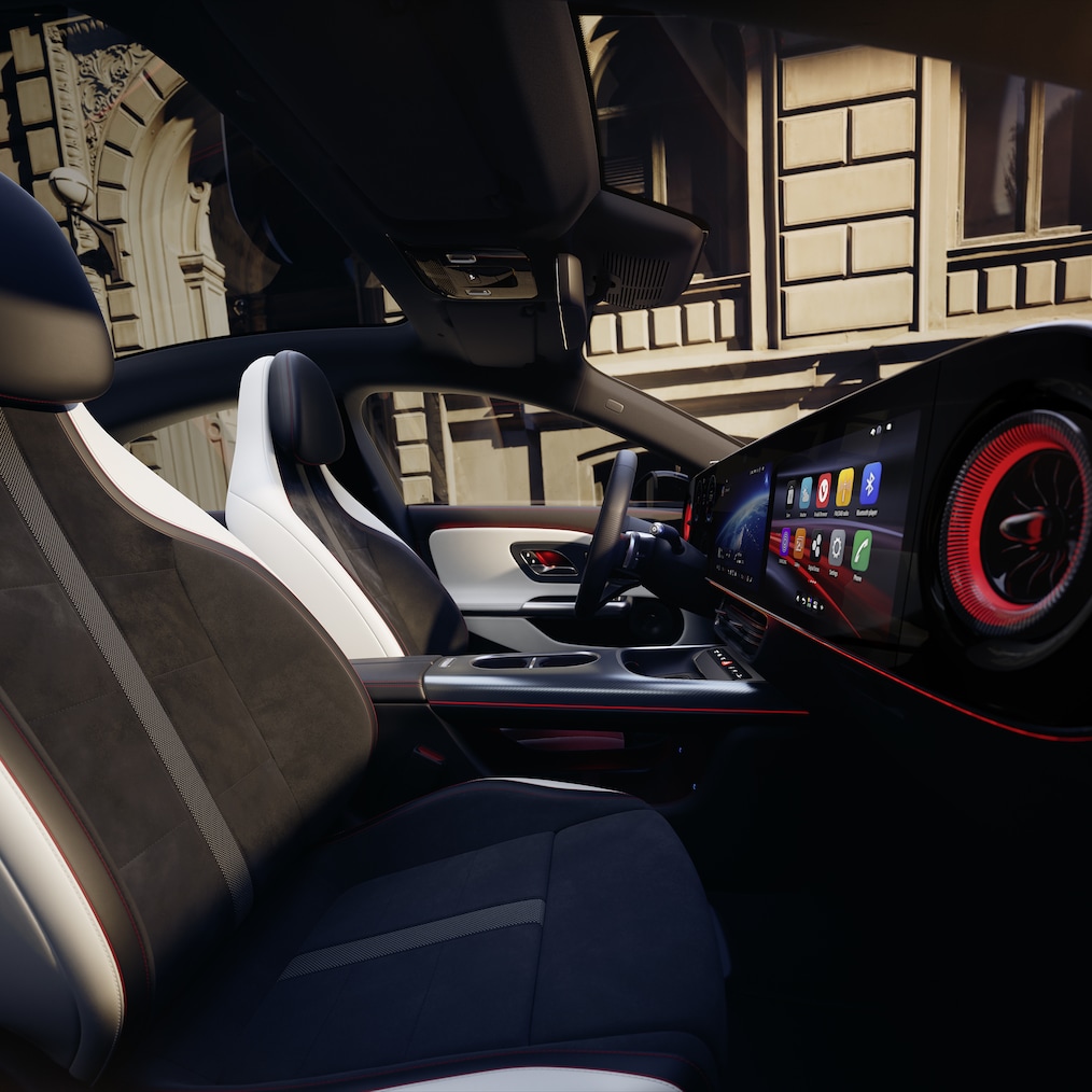 O interior com MBUX Superscreen & bancos desportivos do Mercedes-Benz CLA C174.