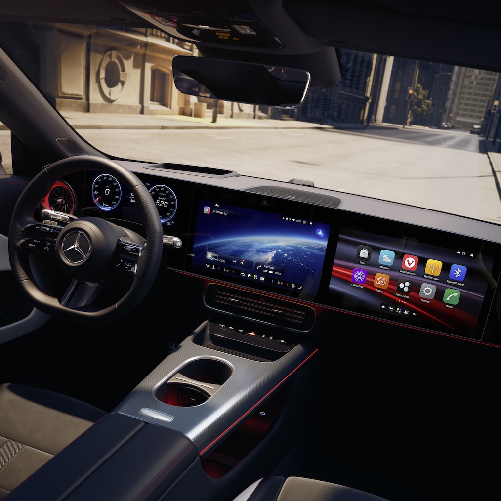 O MBUX Superscreen com MB.OS do Mercedes-Benz CLA C174.