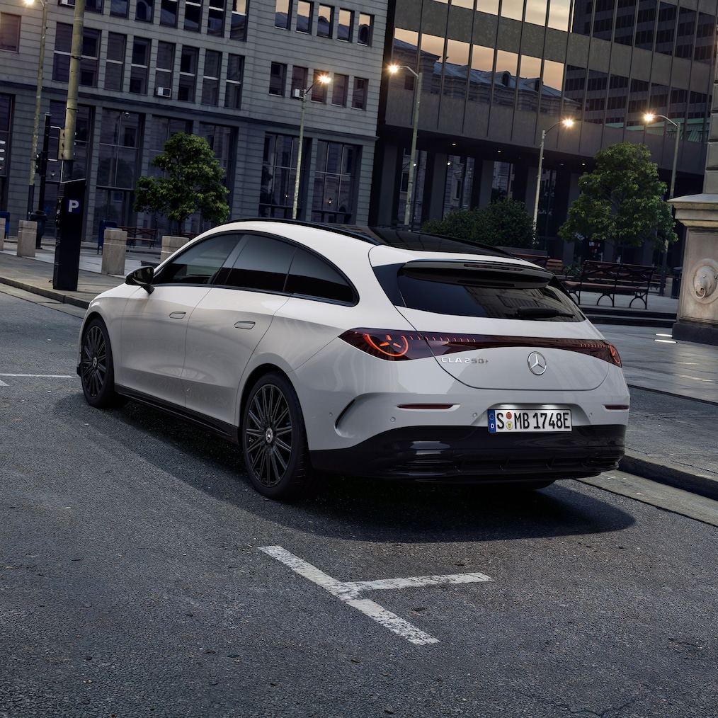 O design traseiro do CLA Shooting Brake elétrico.
