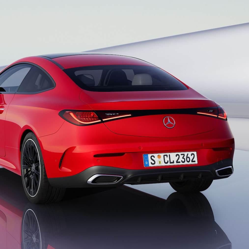 O design da traseira do novo CLE Coupé da Mercedes-Benz.