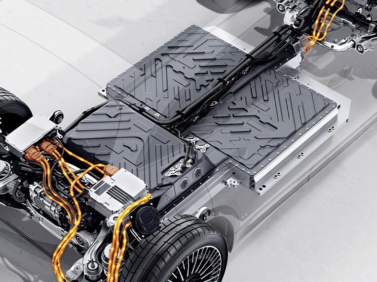 A bateria no EQA da Mercedes-Benz.
