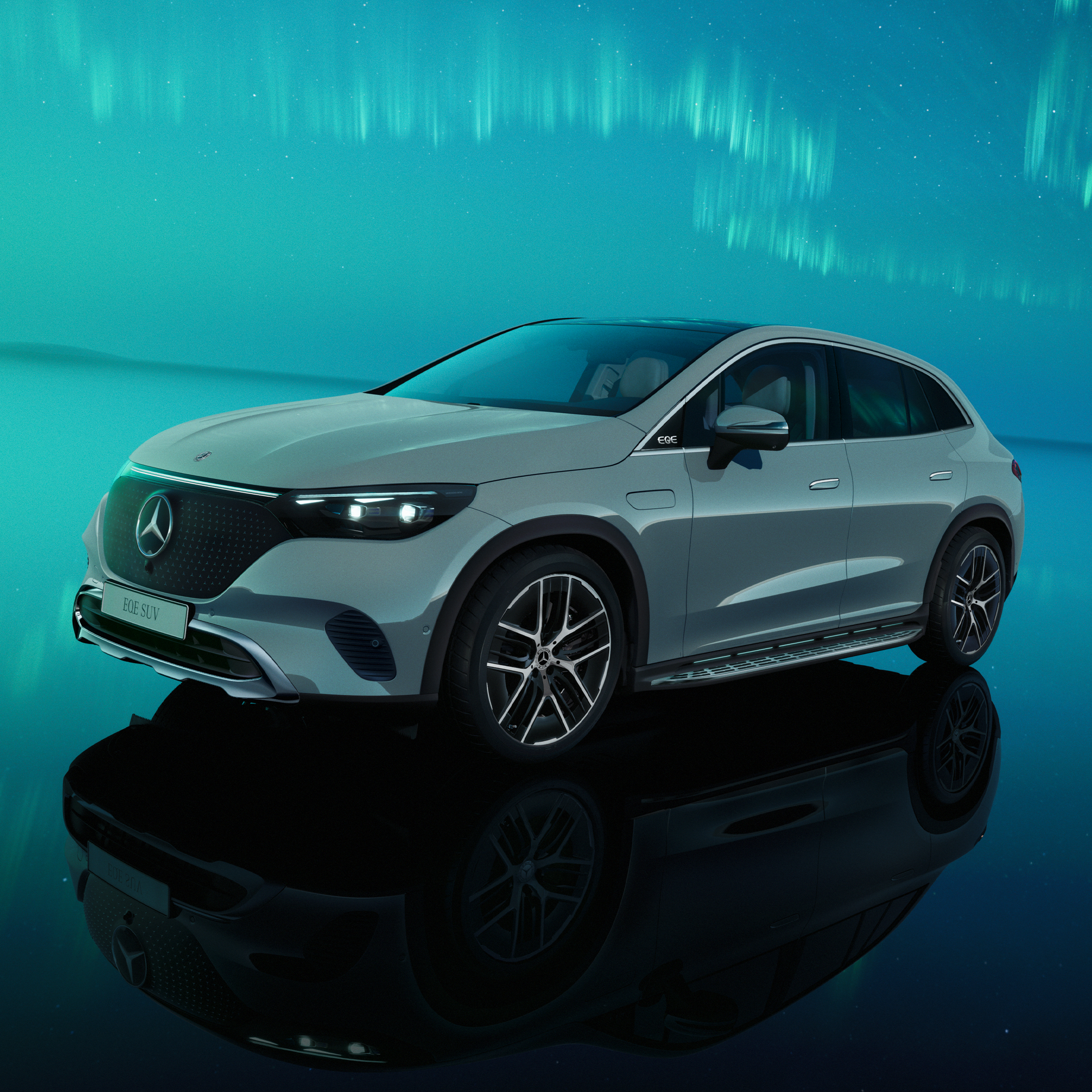 O exterior do Mercedes-Benz EQE SUV.