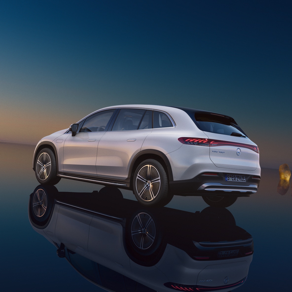 O Mercedes-Benz EQS SUV na perspetiva de um condutor.