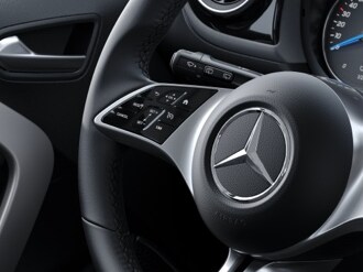TEMPOMAT no volante do Mercedes-Benz EQT.