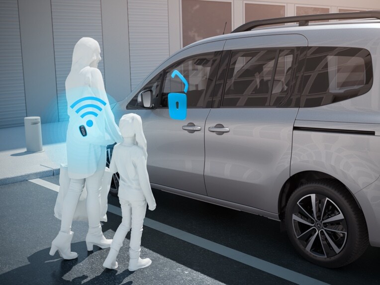 O sistema de desbloqueio KEYLESS-GO do EQT.