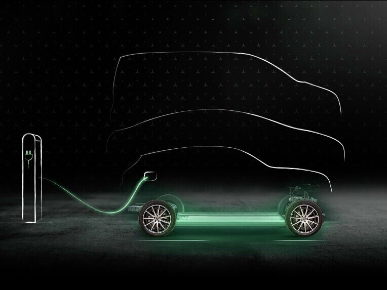 Mercedes me Charge com carregamento verde da Mercedes-Benz.