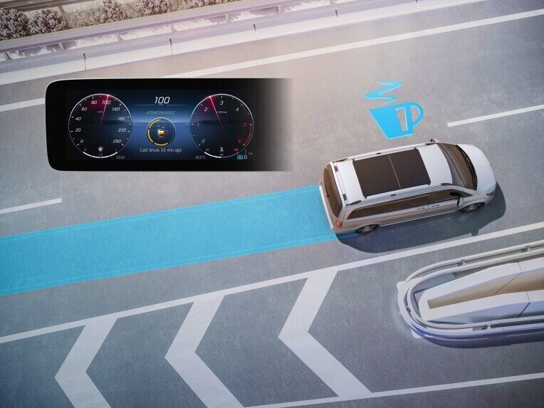 O Assistente de Atenção ATTENTION ASSIST pode ajudar a evitar que o condutor adormeça momentaneamente.