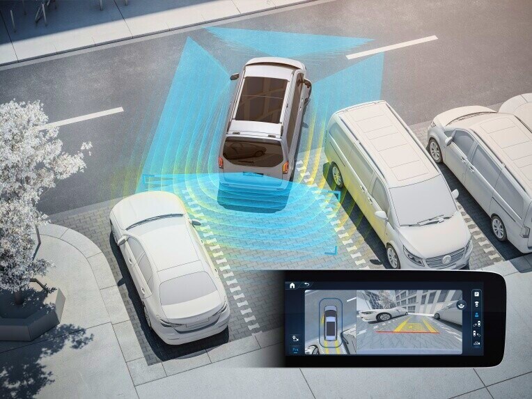O Pack Parking com câmara 360° e o Assistente Ativo de Estacionamento facilitam tanto a procura de um lugar para estacionar, como a entrada e saída de lugares de estacionamento.