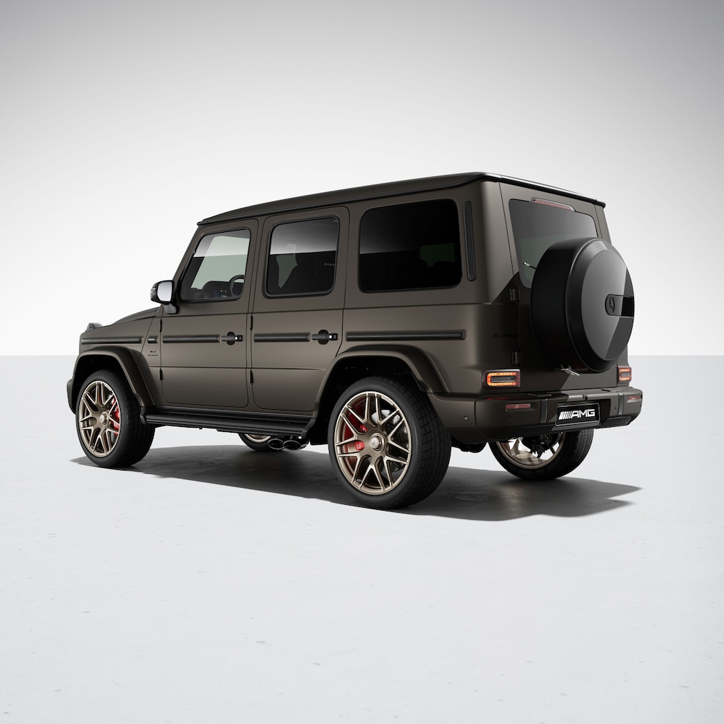 Vista lateral de um Mercedes-AMG G 63 com Pack AMG Performance.