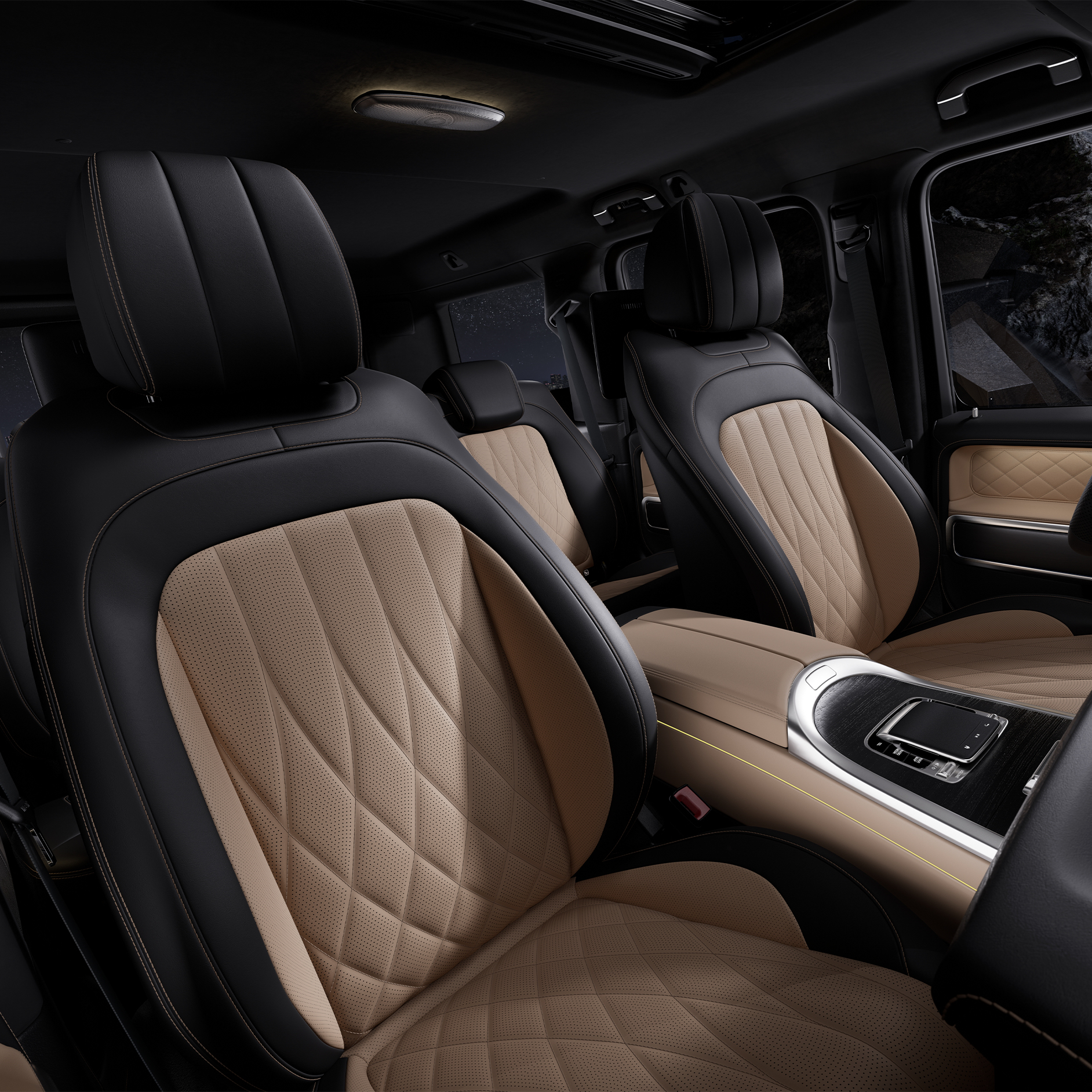 Seguro | Classe G Mercedes-Benz | Financial Services O interior do Classe G da Mercedes-Benz.