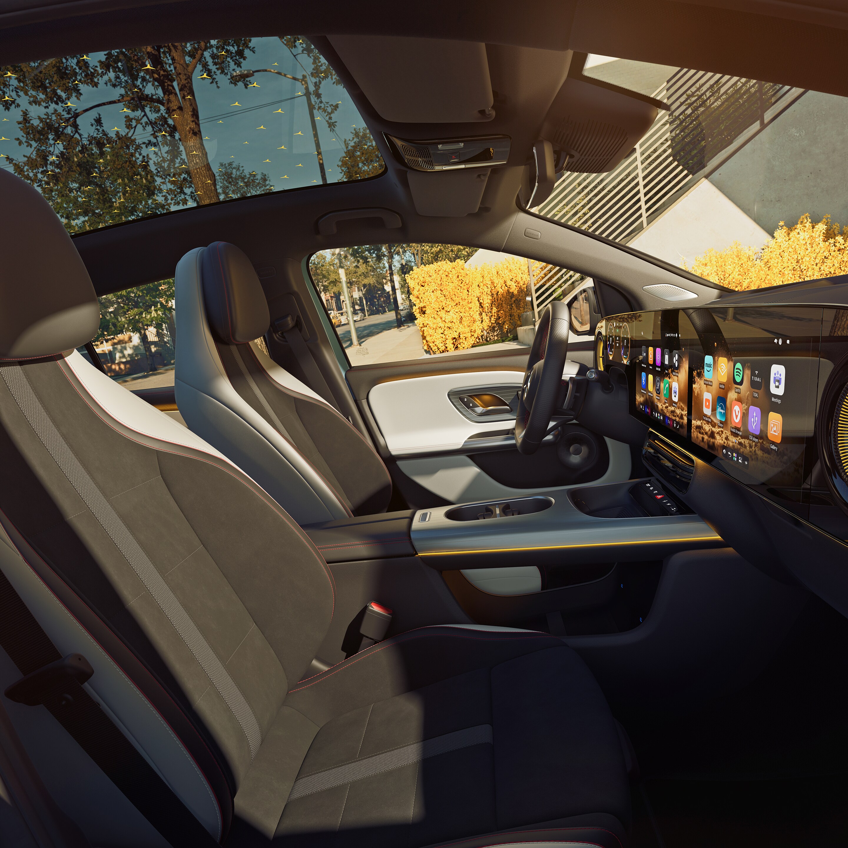 O interior do novo GLA híbrido da Mercedes-Benz.