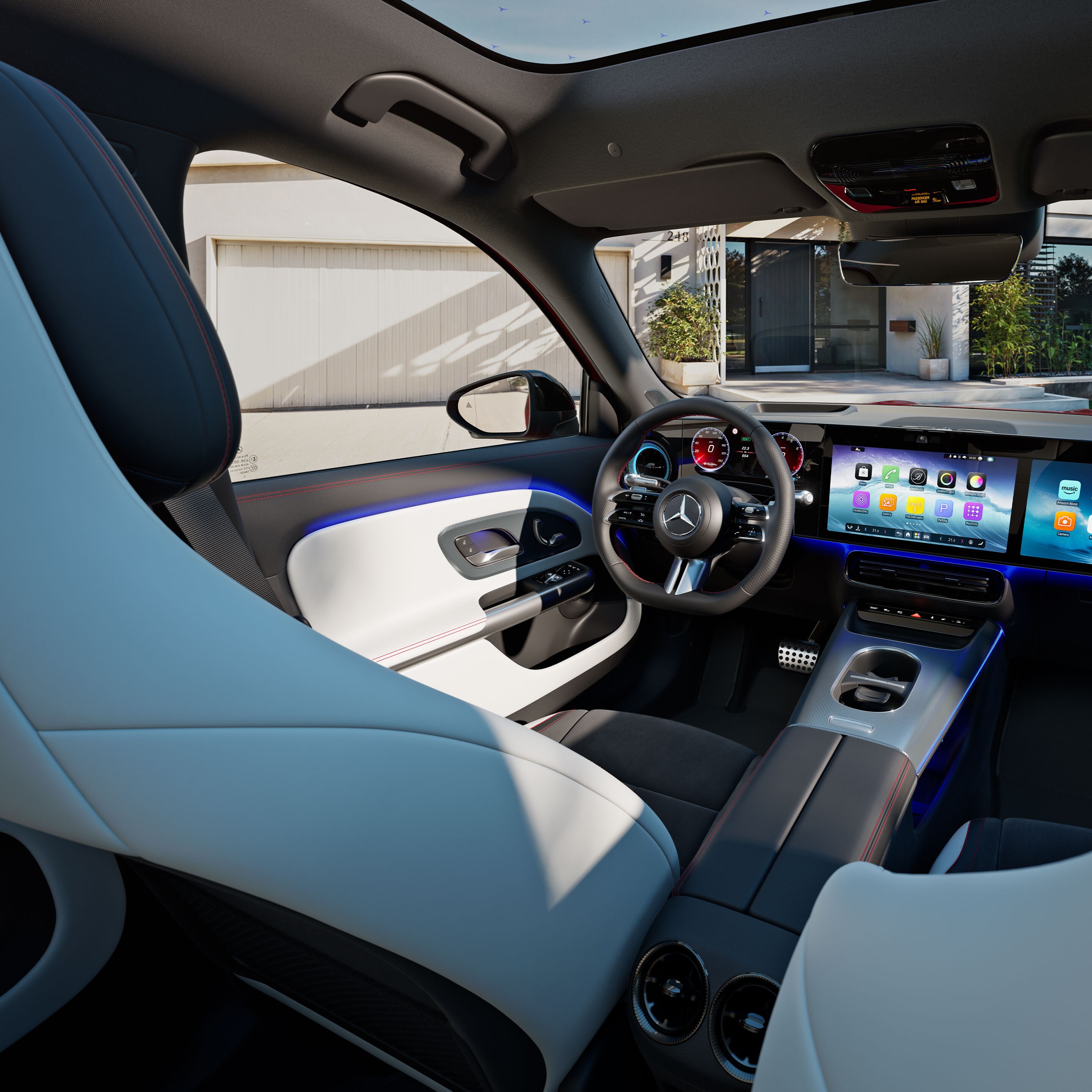 O interior do novo GLB da Mercedes-Benz.