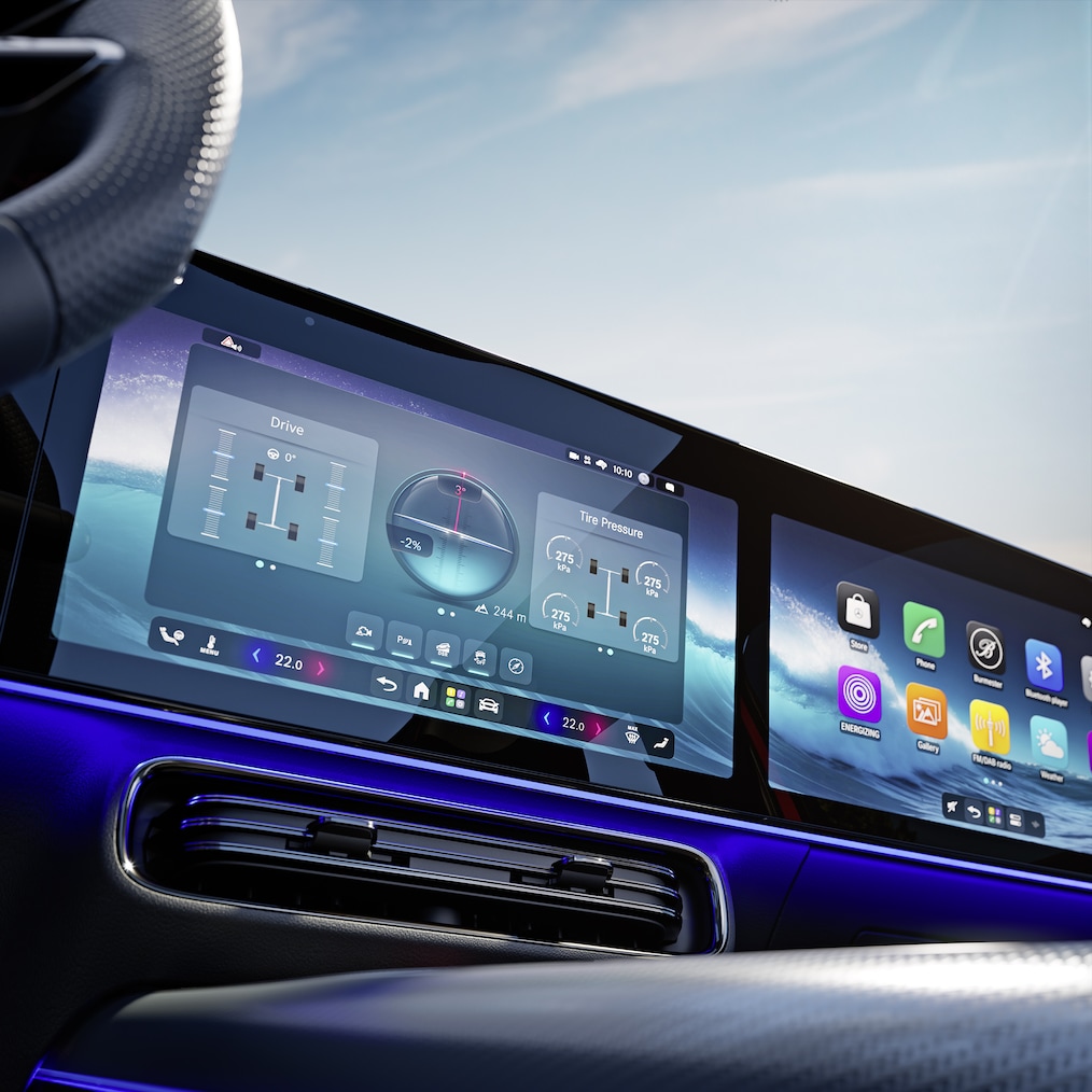 O programa de condução Terrain Mode no novo GLB da Mercedes-Benz.