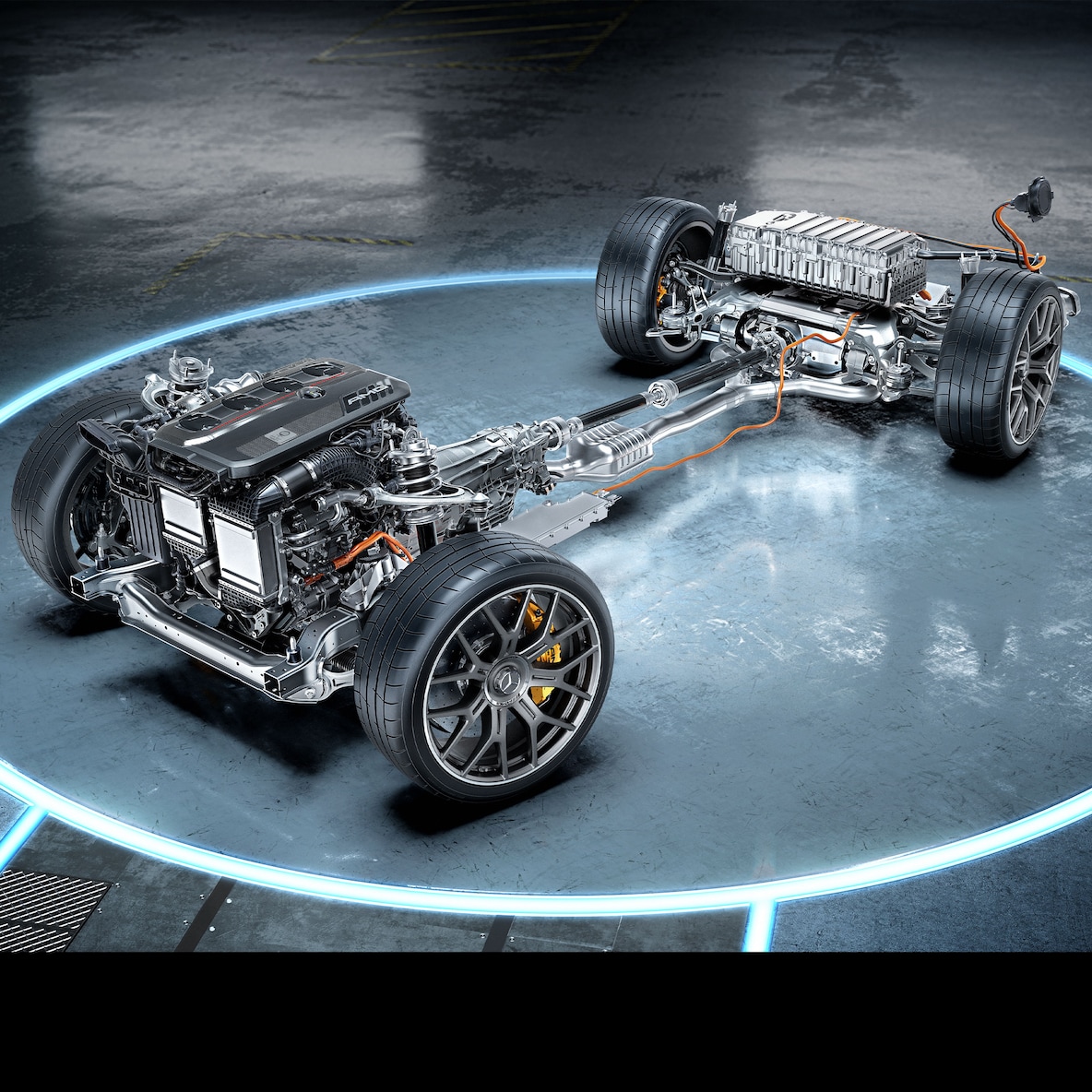 A cadeia cinemática do Mercedes-AMG GLC 63 S E PERFORMANCE Coupé.