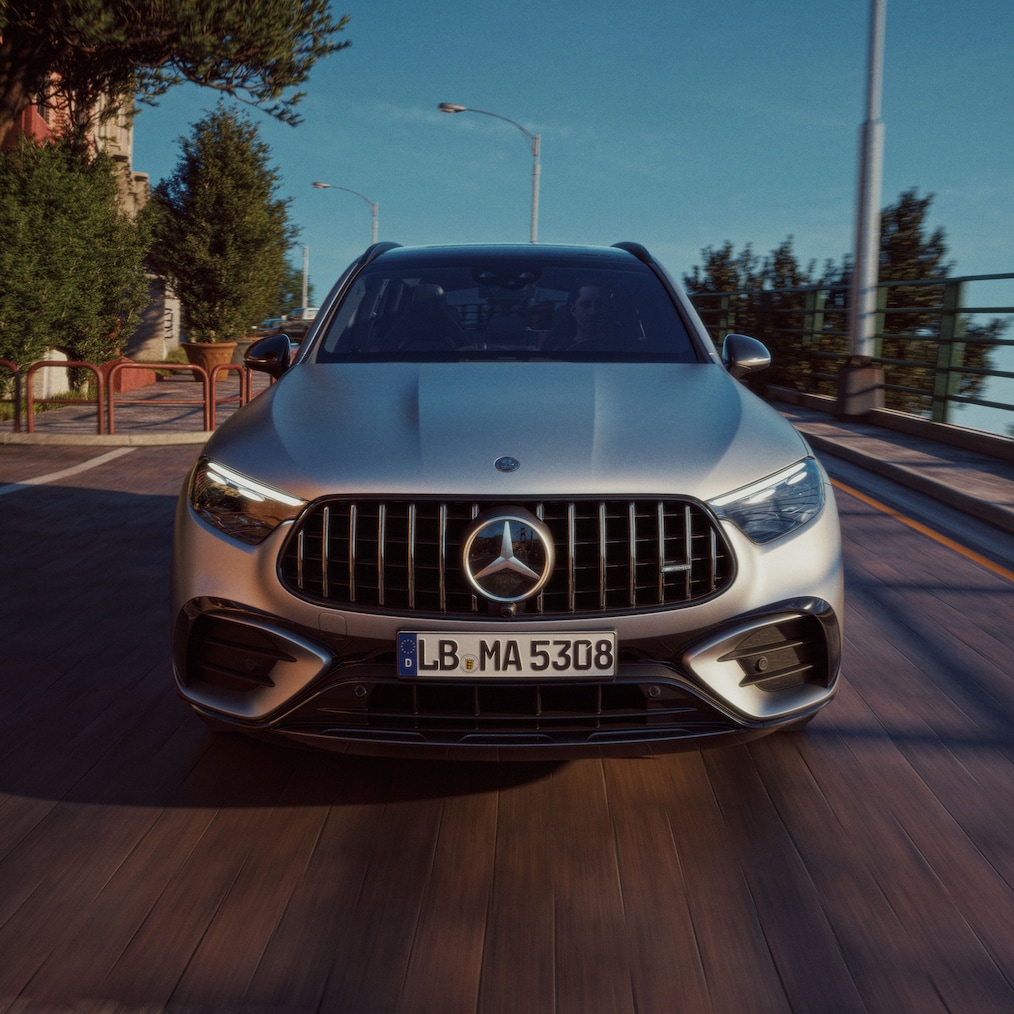 A frente do novo Mercedes-AMG GLC SUV.