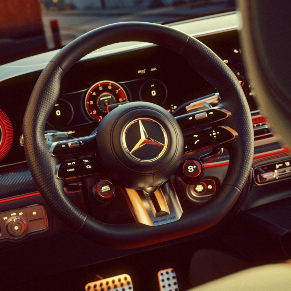 O volante do GLE 63 da Mercedes-AMG.
