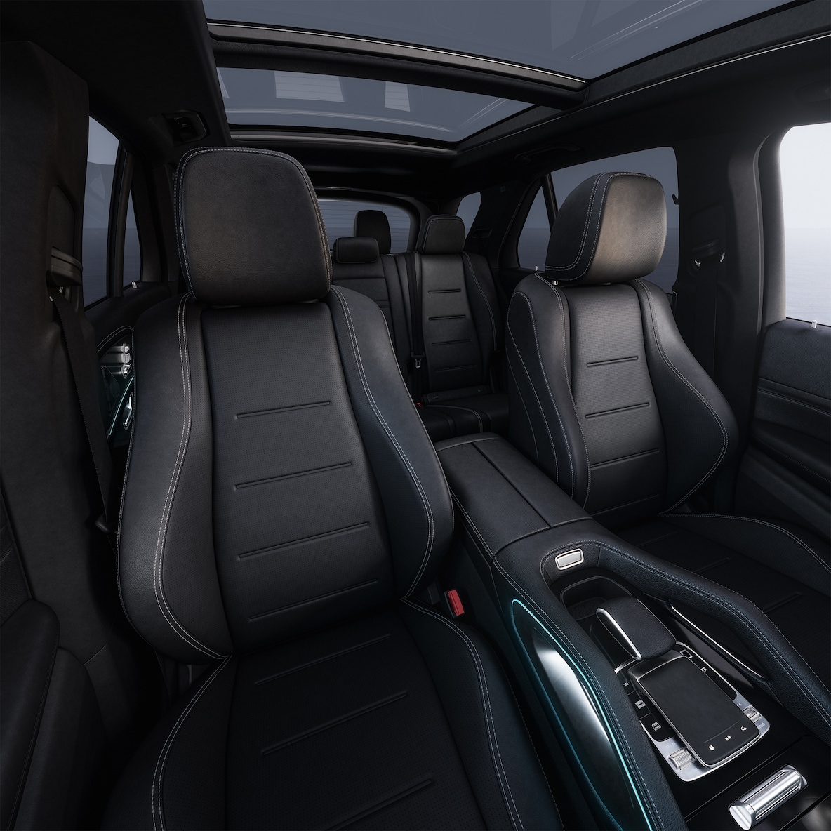 O interior do Mercedes-Benz GLE.