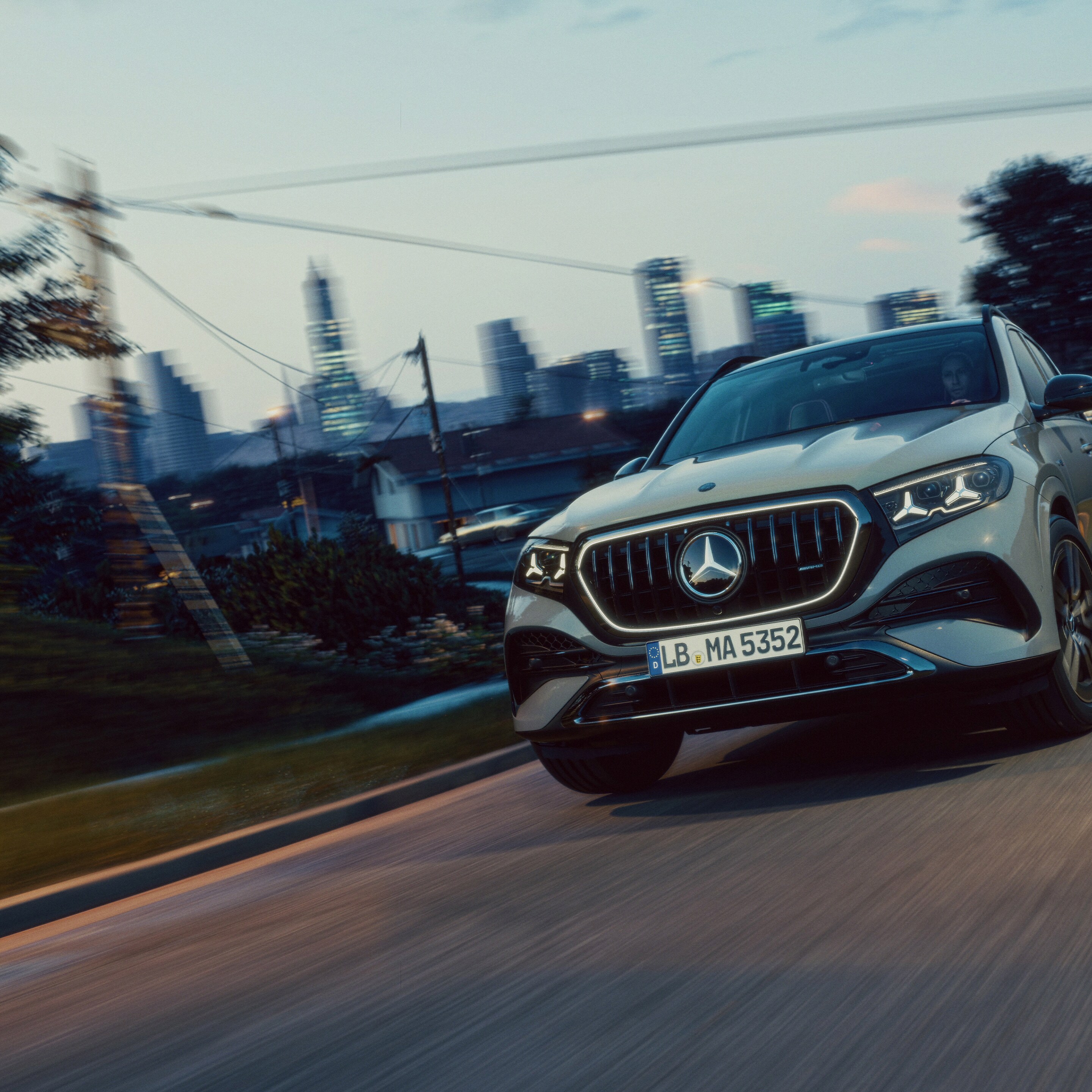 O novo Mercedes-AMG GLE numa vista frontal.