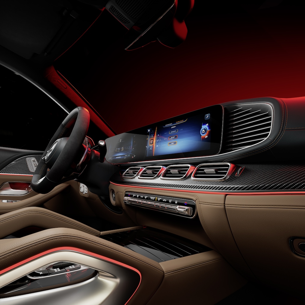 O cockpit panorâmico no GLS 63 4MATIC + da Mercedes-AMG.