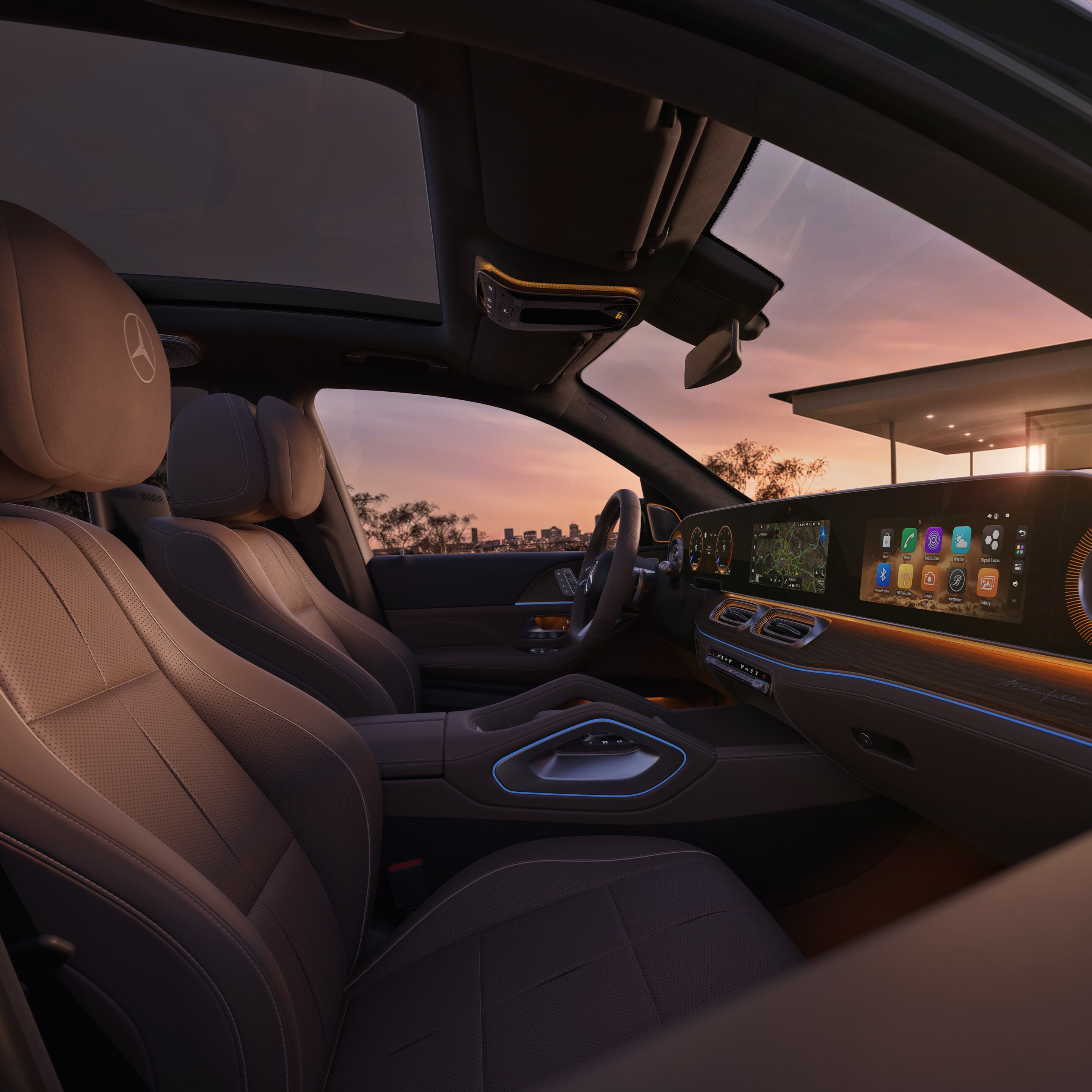 O interior do novo GLS da Mercedes-Benz.