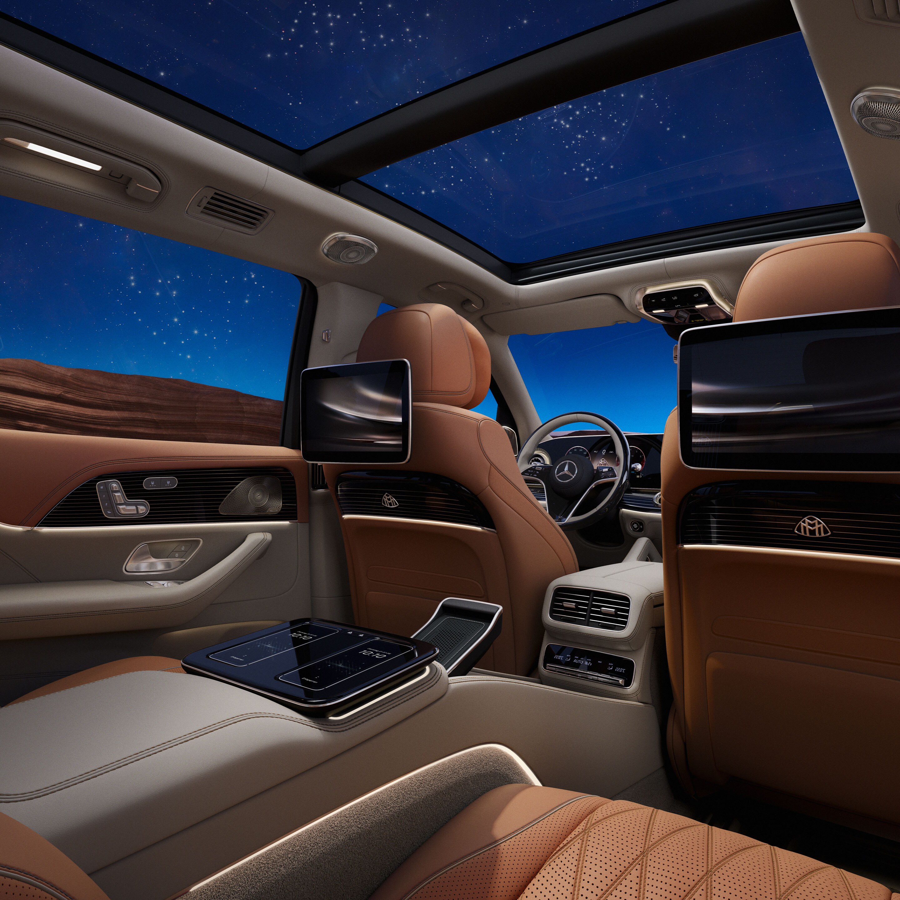 O interior do GLS da Mercedes-Maybach.