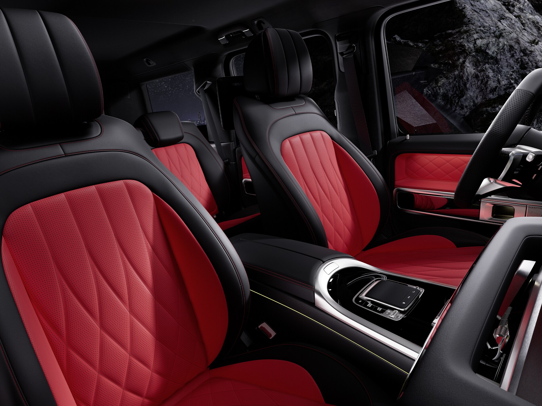 O interior do Classe G da Mercedes-Benz.