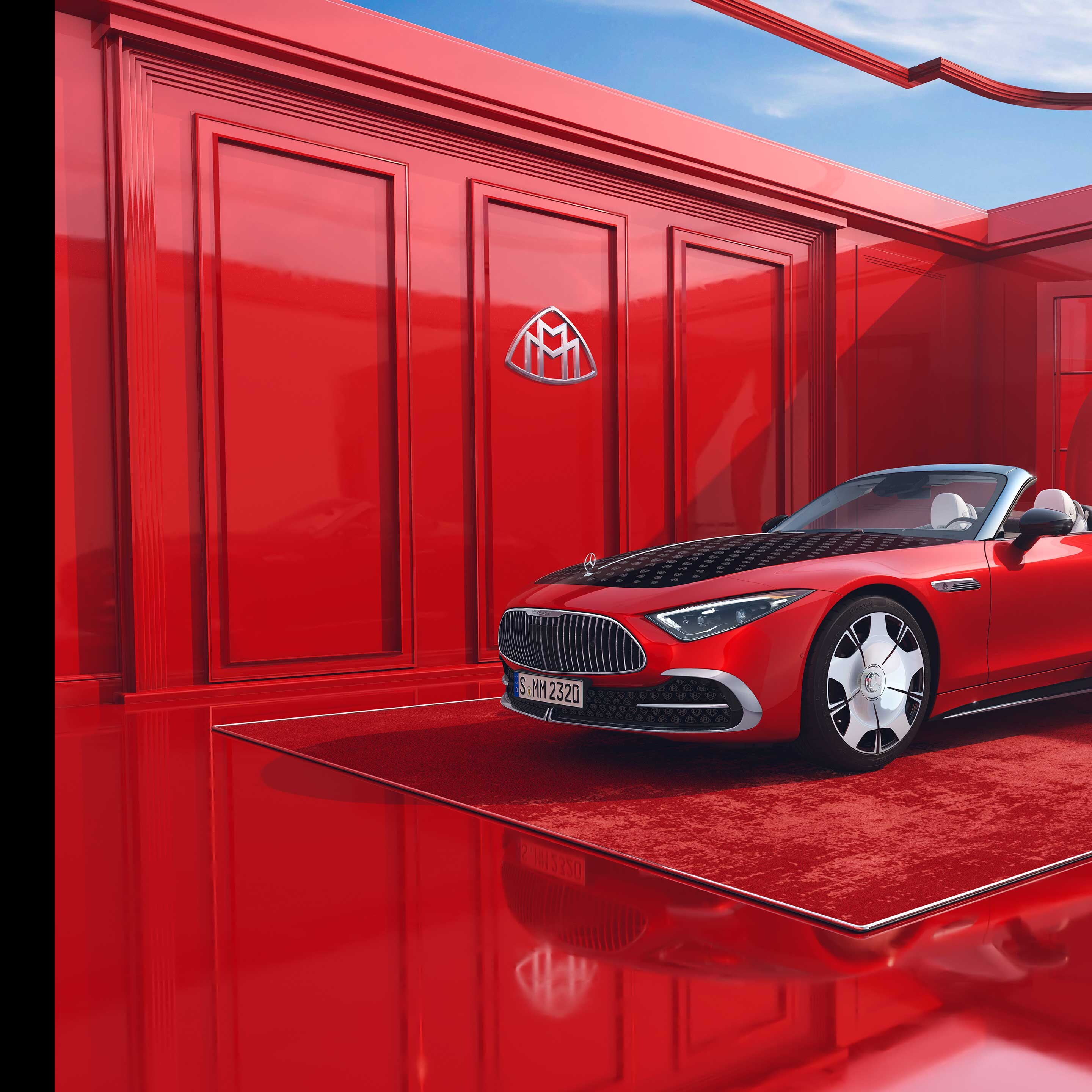 Vista lateral do Mercedes-Maybach SL 680.