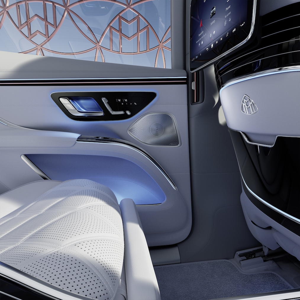Altifalante do sistema de som surround Burmester® 4D na porta lateral traseira