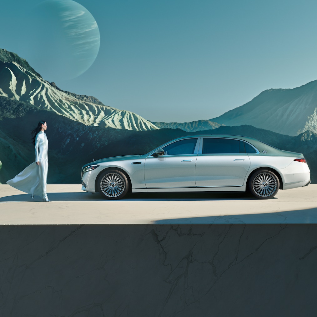 O acabamento de pintura de dois tons do Mercedes-Maybach.