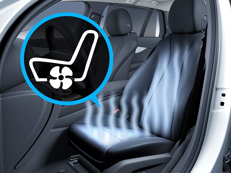 Representação do sistema de climatização dos bancos para o condutor e o acompanhante no Mercedes-AMG SL Roadster.
