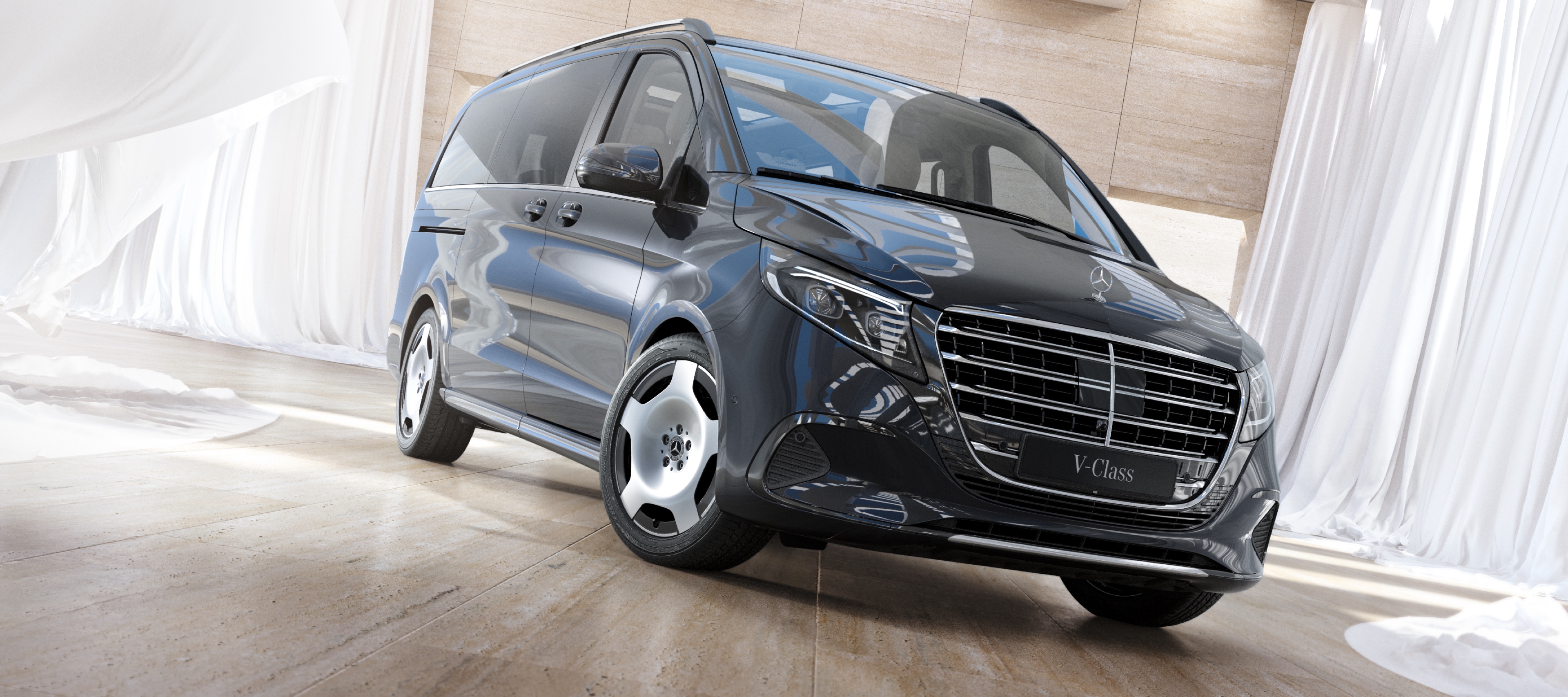 Classe V Monovolume da Mercedes-Benz O Mercedes-Benz Classe V surpreende tanto as famílias, pessoas de negócios e aventureiros de tempos livres como os passageiros dos serviços de transfer.
