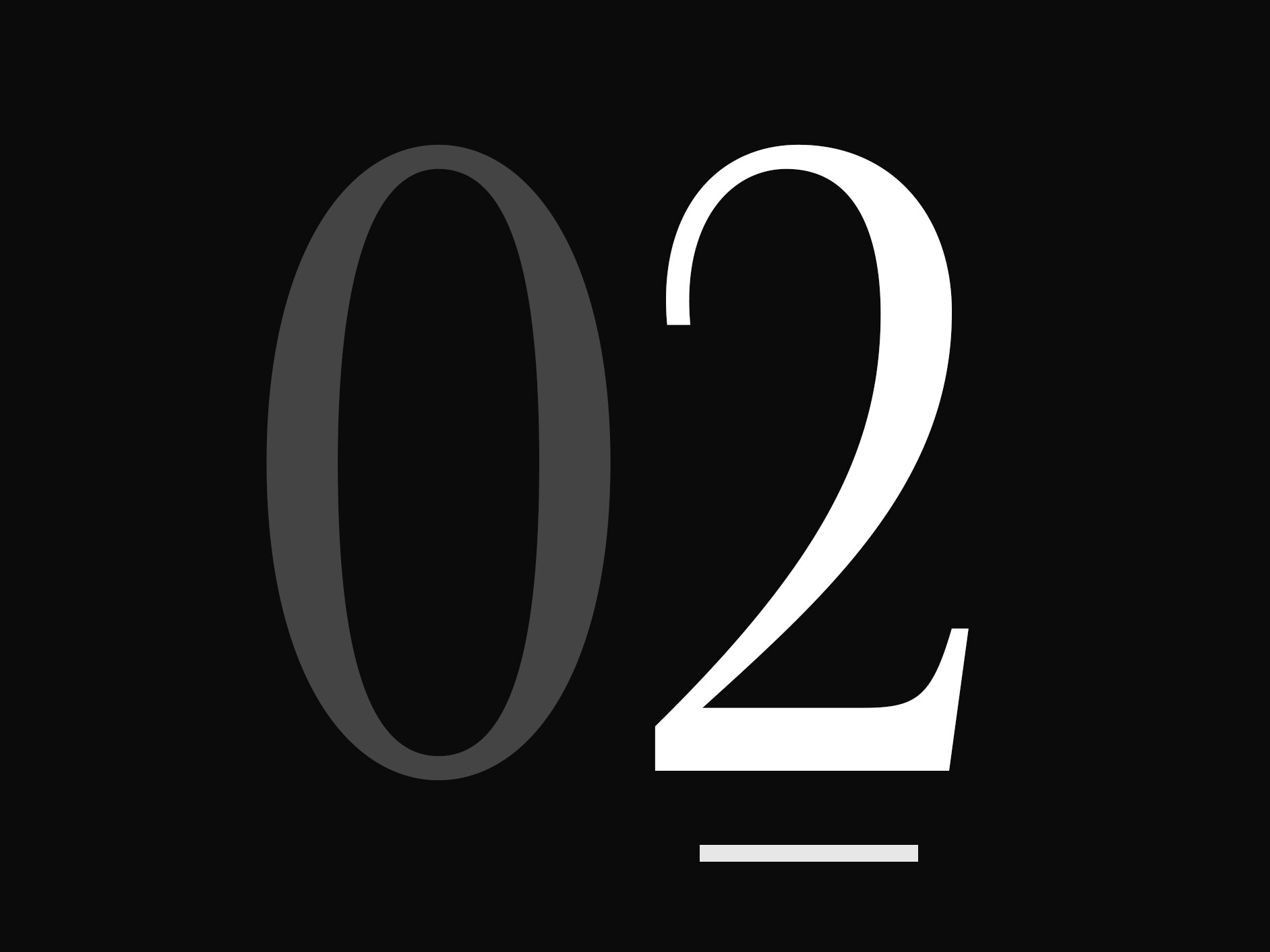Um grande número "02".