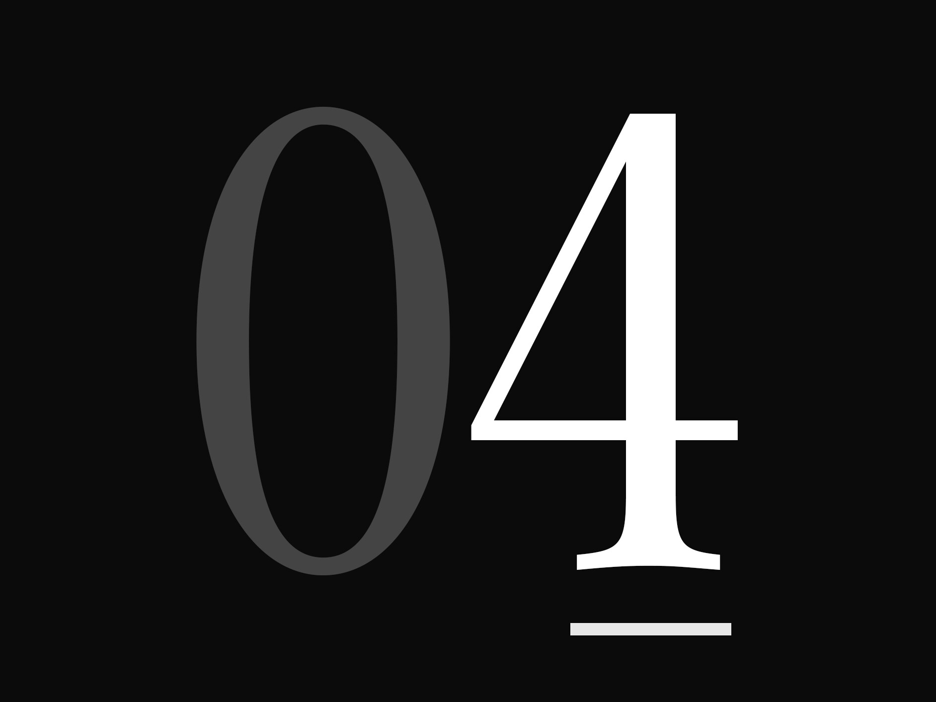 Um grande número "04".