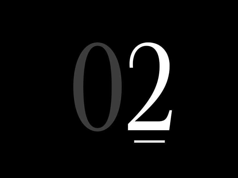 Um grande número "02".