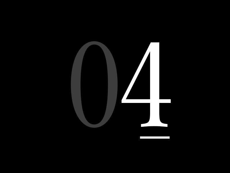 Um grande número "04".
