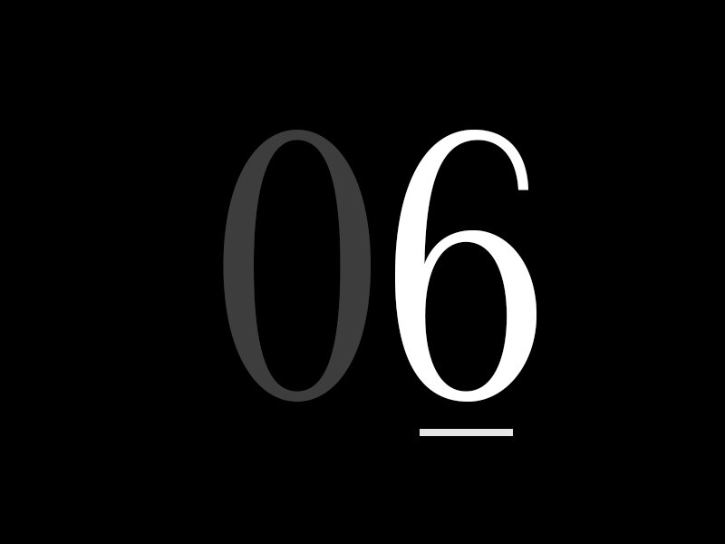 Um grande número "06".