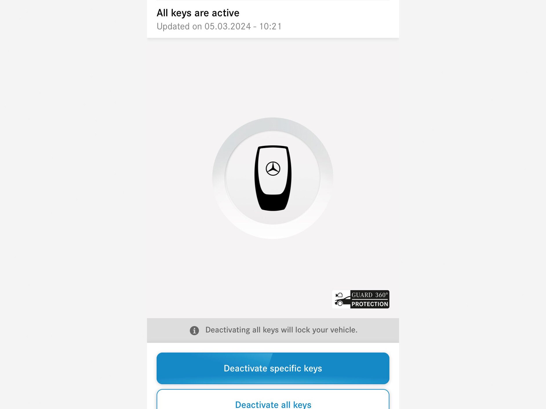 Num smartphone é apresentado o menu do Extra Digital Desativação da chave.