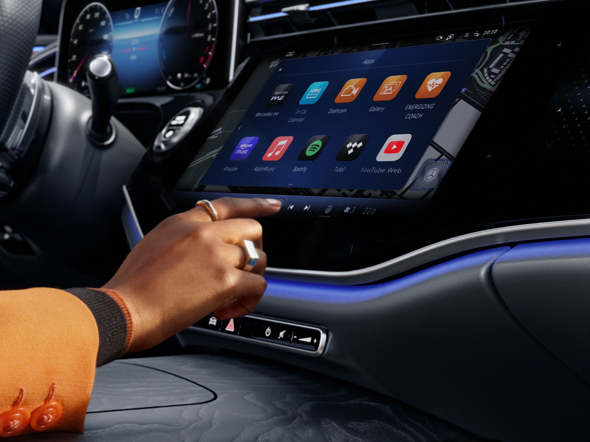 O interior do Mercedes-Benz Classe E Limousine.