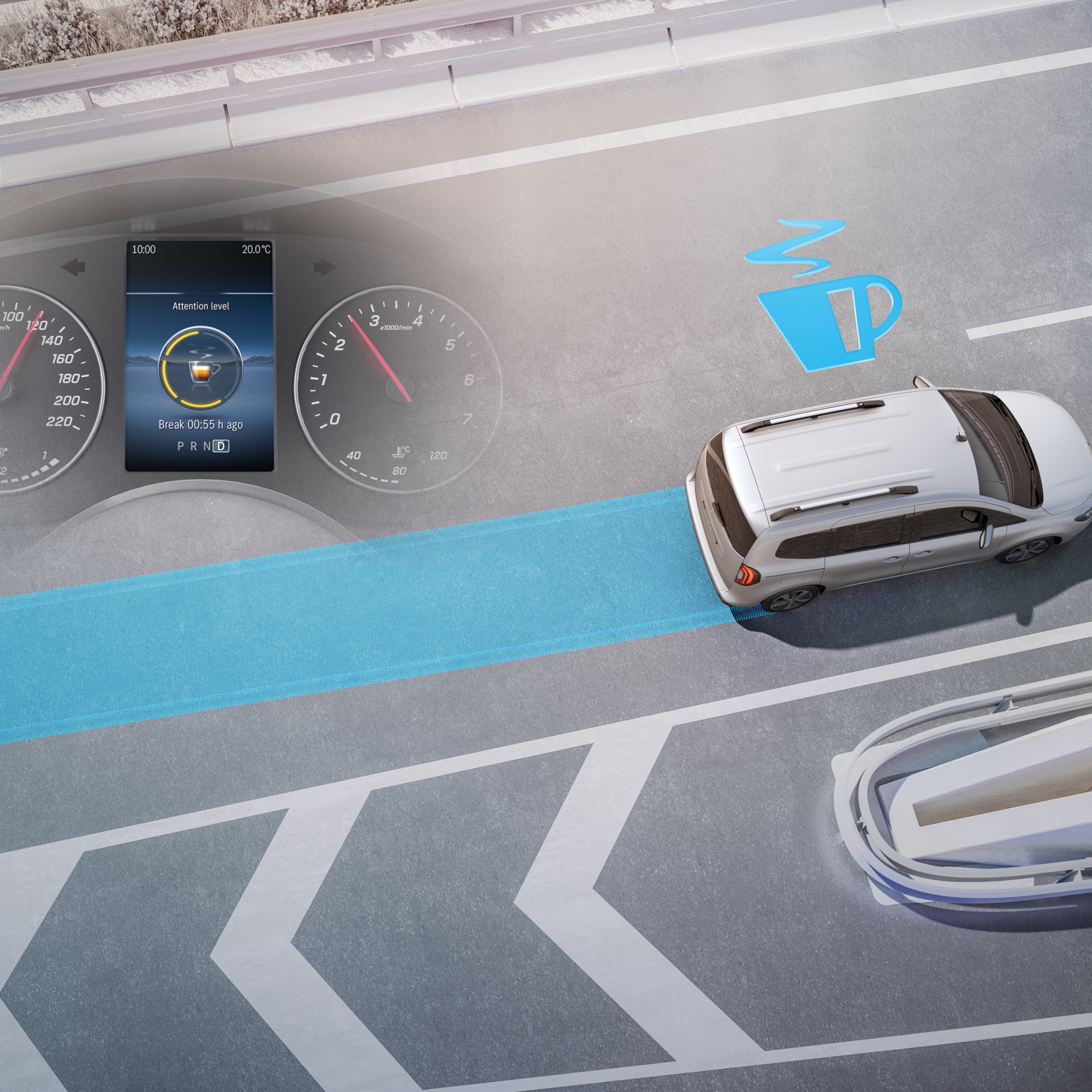 ATTENTION ASSIST | Citan Furgão | Mercedes-Benz O sistema ATTENTION ASSIST no Mercedes-Benz Citan Furgão.