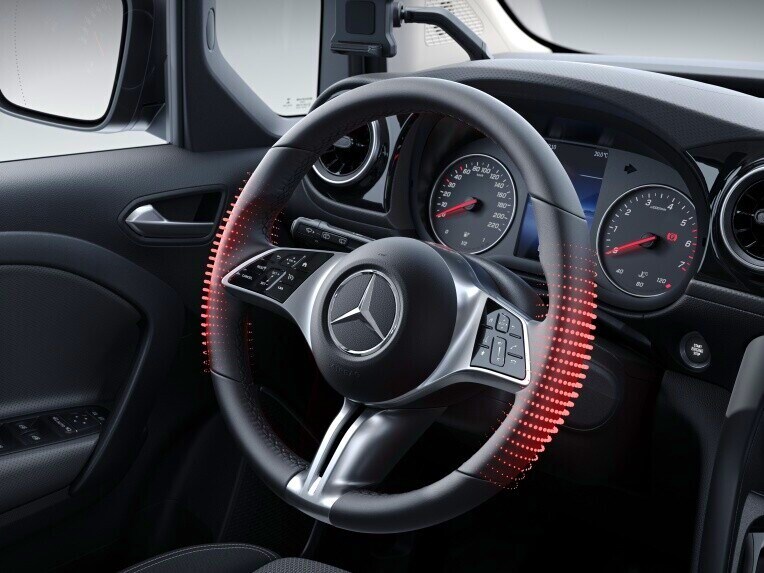 O volante multifunções aquecido no Mercedes-Benz Citan Tourer.